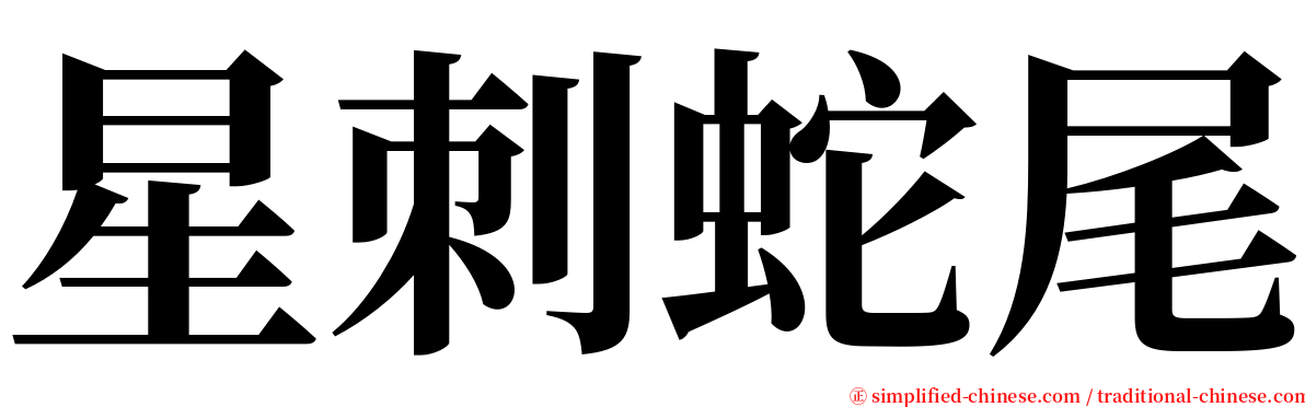 星刺蛇尾 serif font