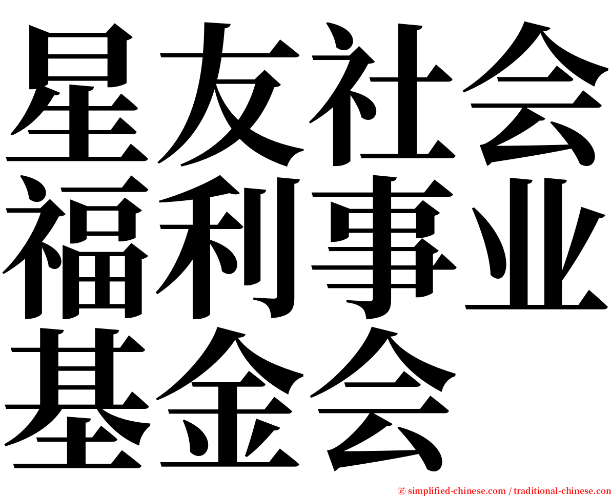 星友社会福利事业基金会 serif font