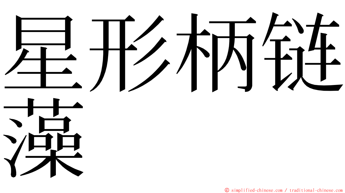 星形柄链藻 ming font