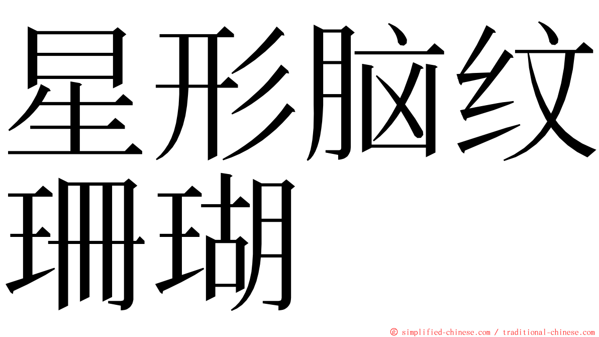 星形脑纹珊瑚 ming font