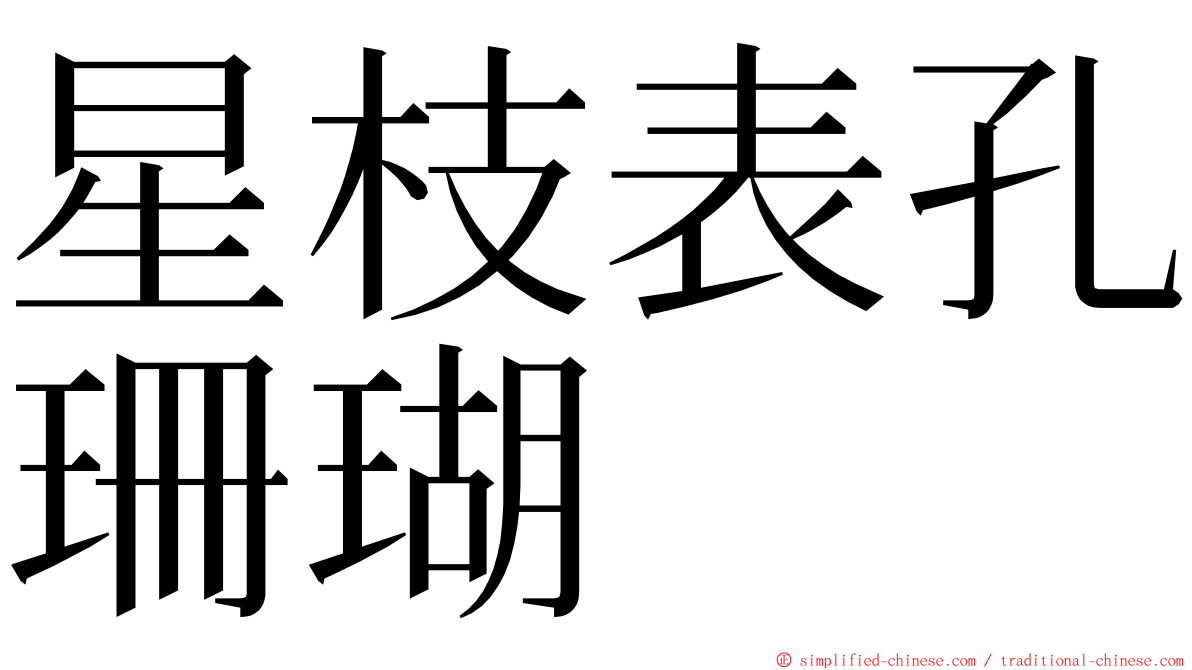 星枝表孔珊瑚 ming font