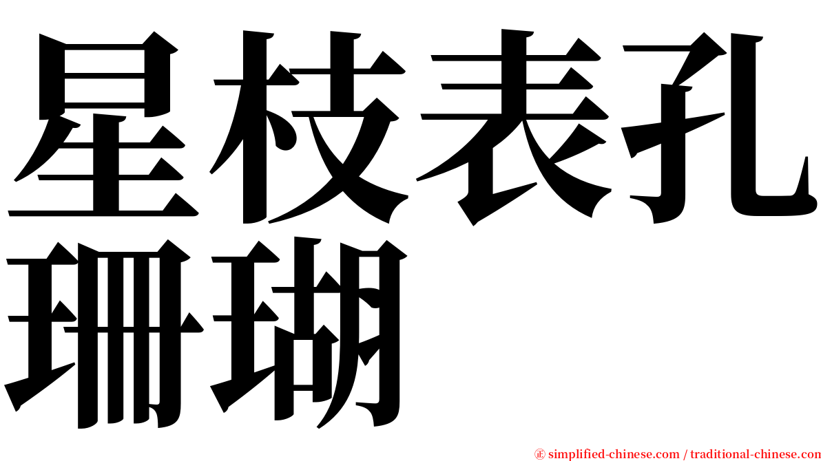 星枝表孔珊瑚 serif font