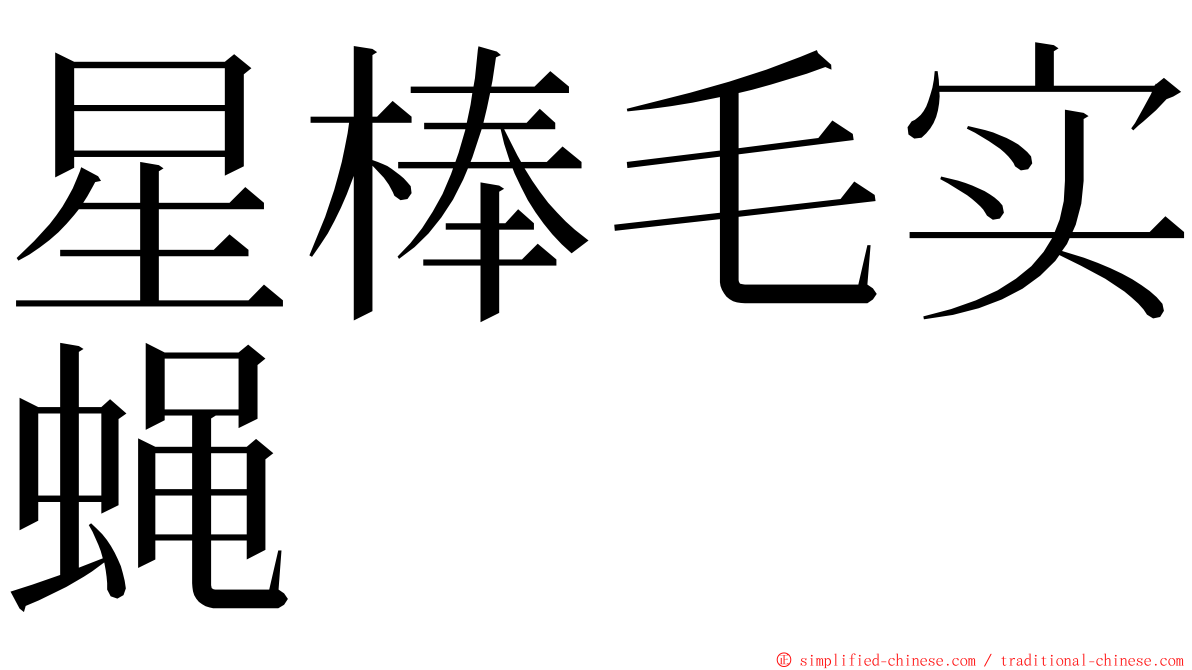 星棒毛实蝇 ming font