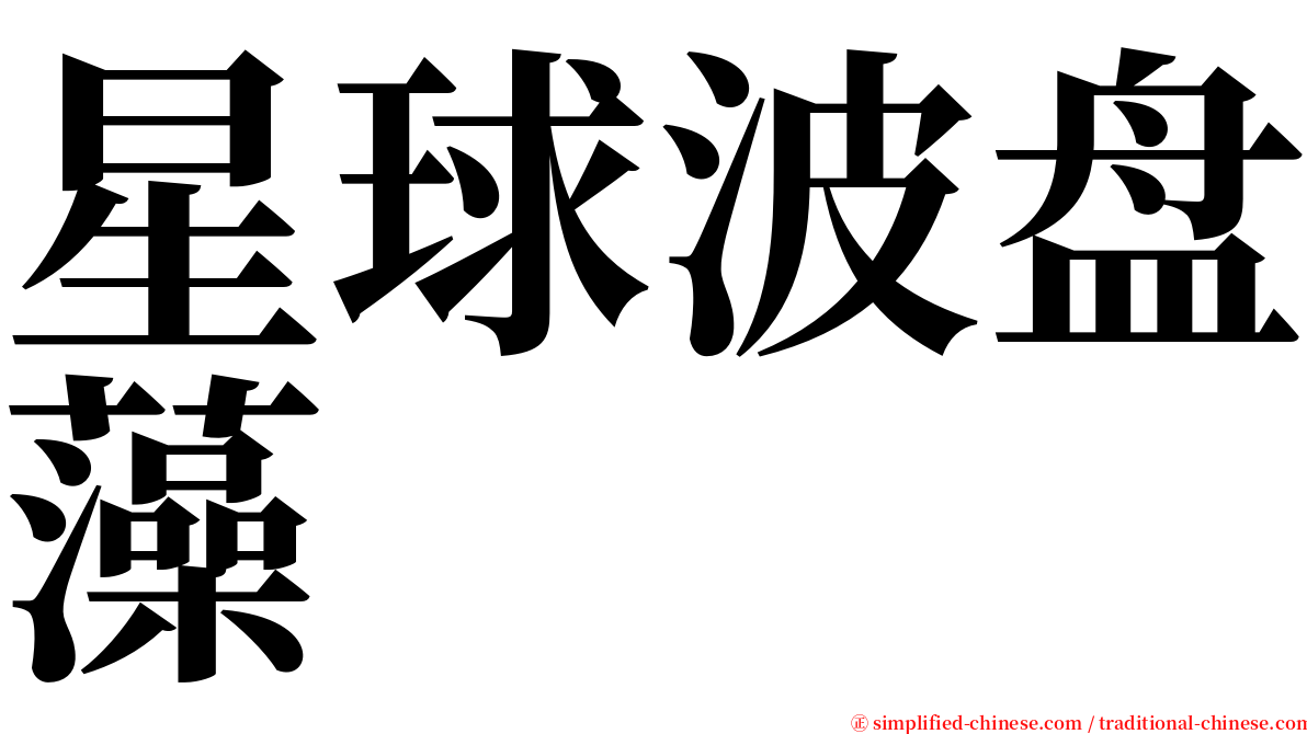 星球波盘藻 serif font