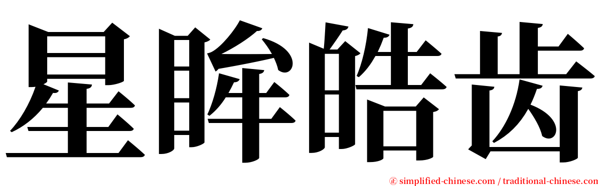 星眸皓齿 serif font