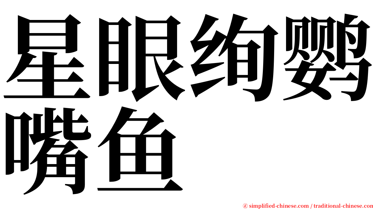 星眼绚鹦嘴鱼 serif font