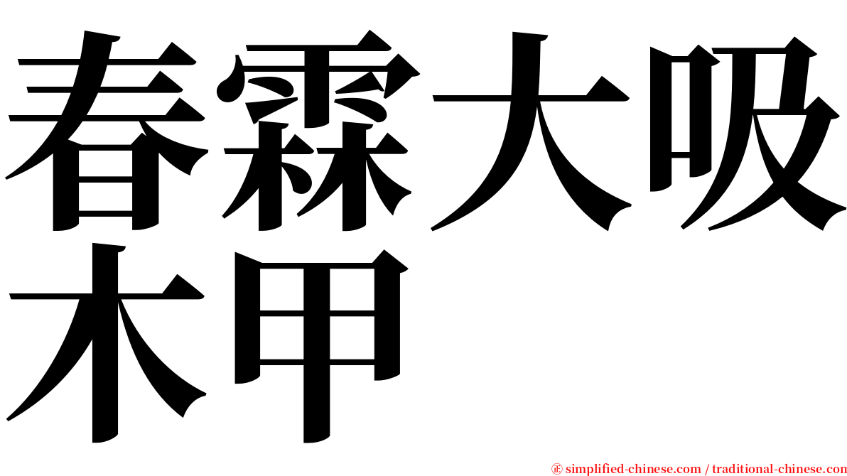 春霖大吸木甲 serif font