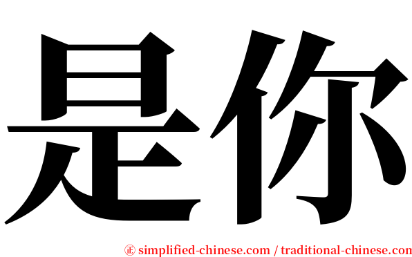 是你 serif font