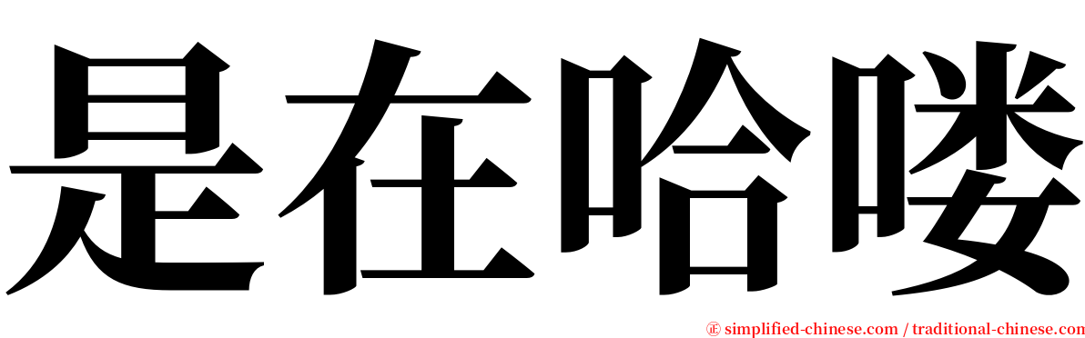 是在哈喽 serif font