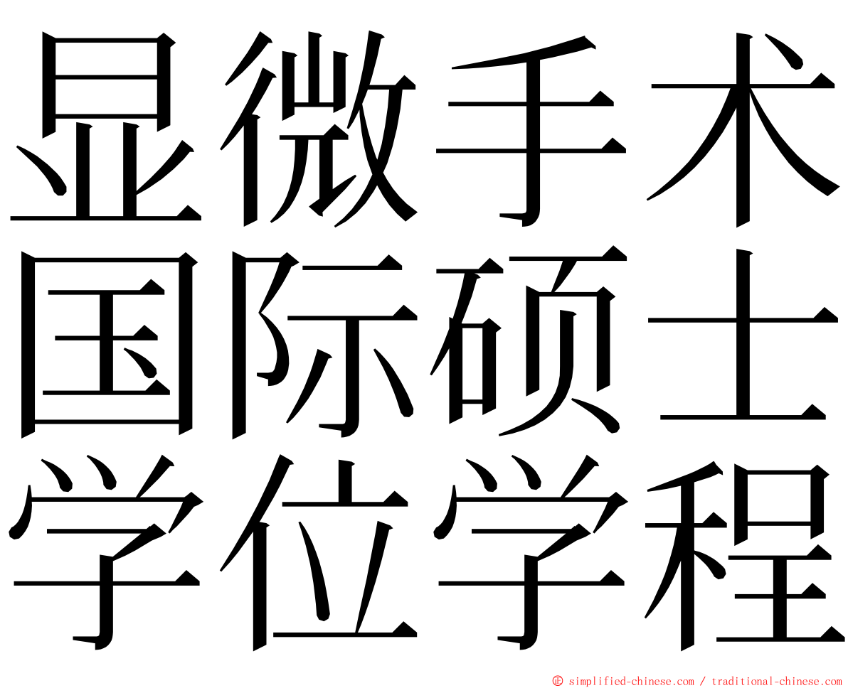 显微手术国际硕士学位学程 ming font