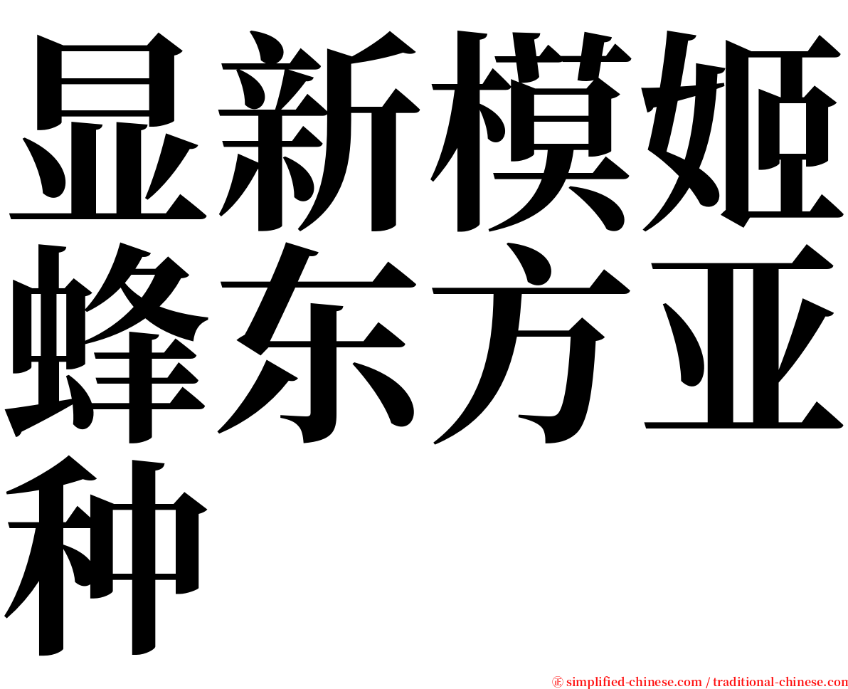 显新模姬蜂东方亚种 serif font