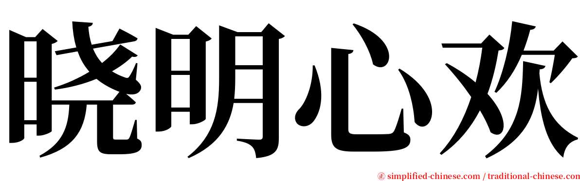 晓明心欢 serif font