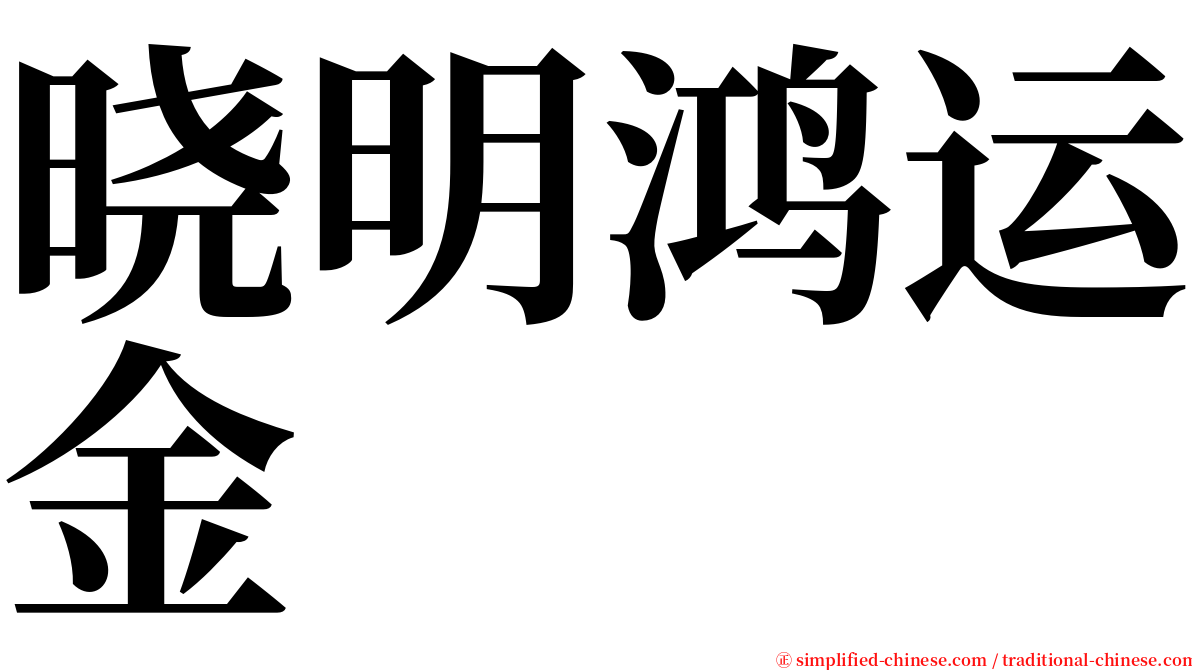 晓明鸿运金 serif font