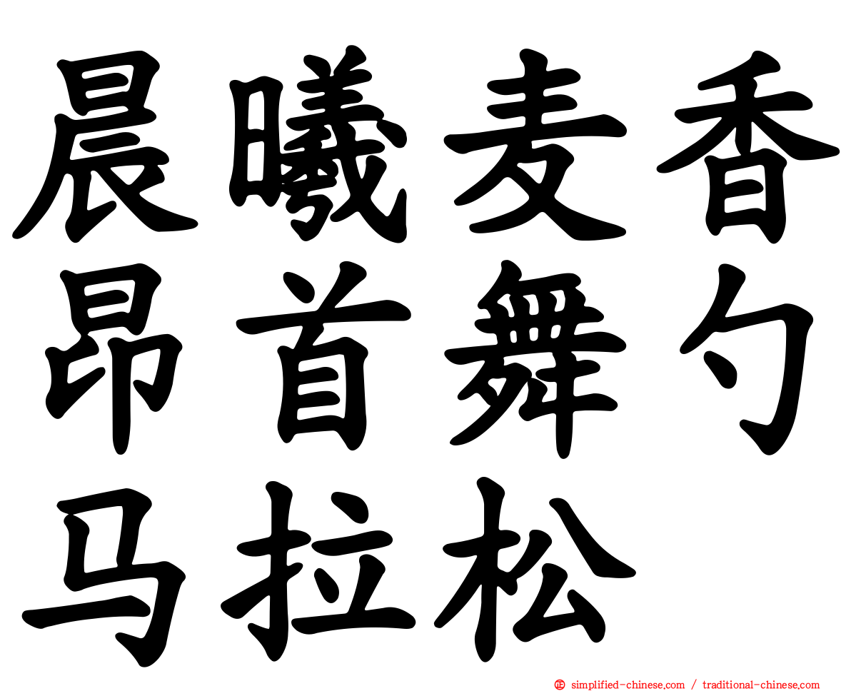 晨曦麦香昂首舞勺马拉松