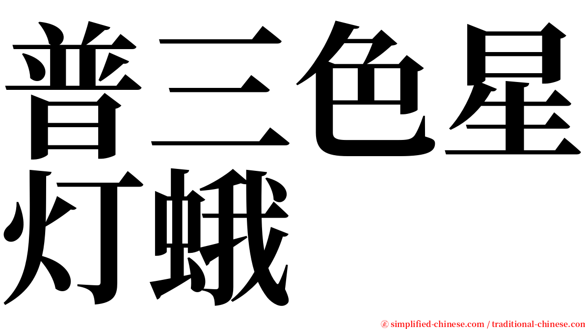 普三色星灯蛾 serif font