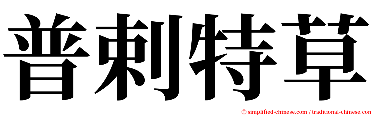 普剌特草 serif font