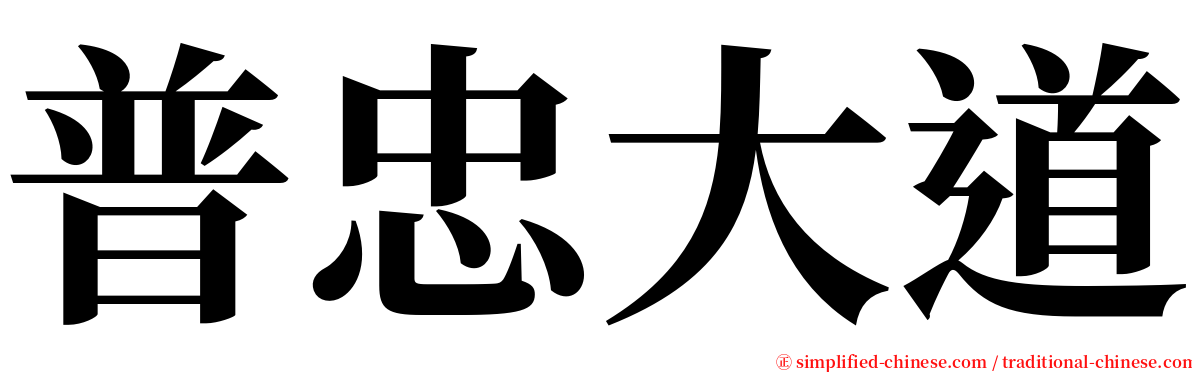 普忠大道 serif font