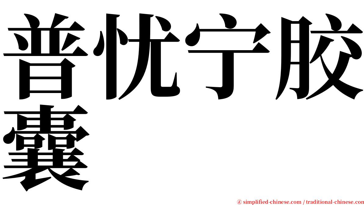 普忧宁胶囊 serif font