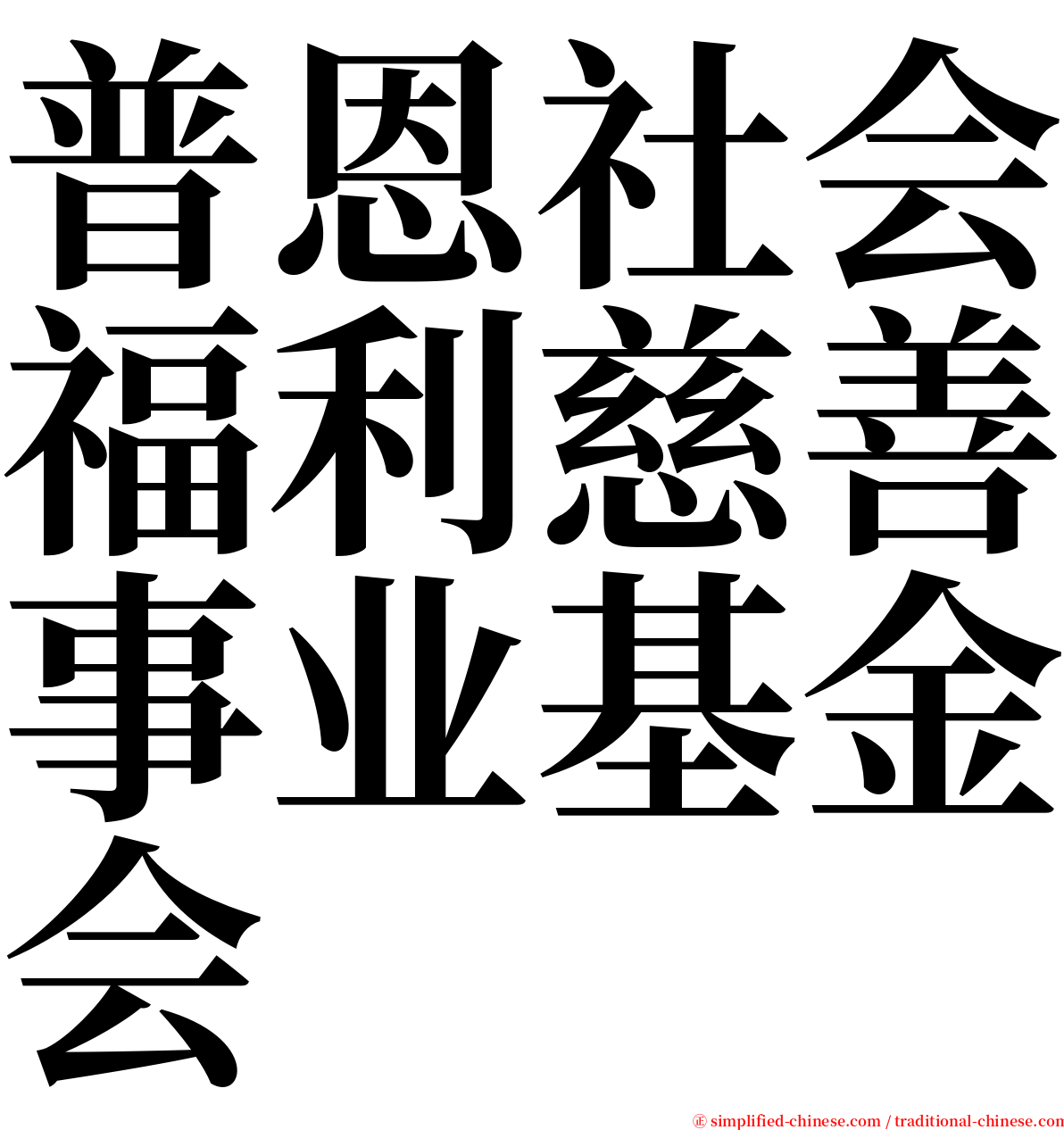 普恩社会福利慈善事业基金会 serif font