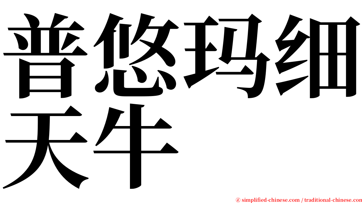 普悠玛细天牛 serif font