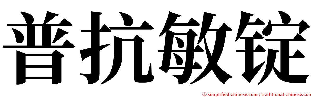 普抗敏锭 serif font