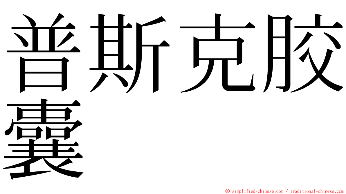 普斯克胶囊 ming font