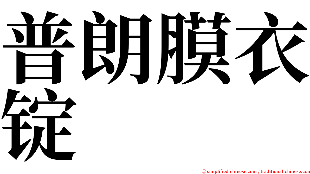 普朗膜衣锭 serif font