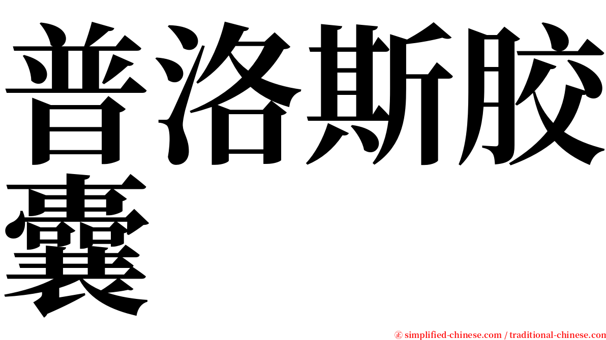 普洛斯胶囊 serif font