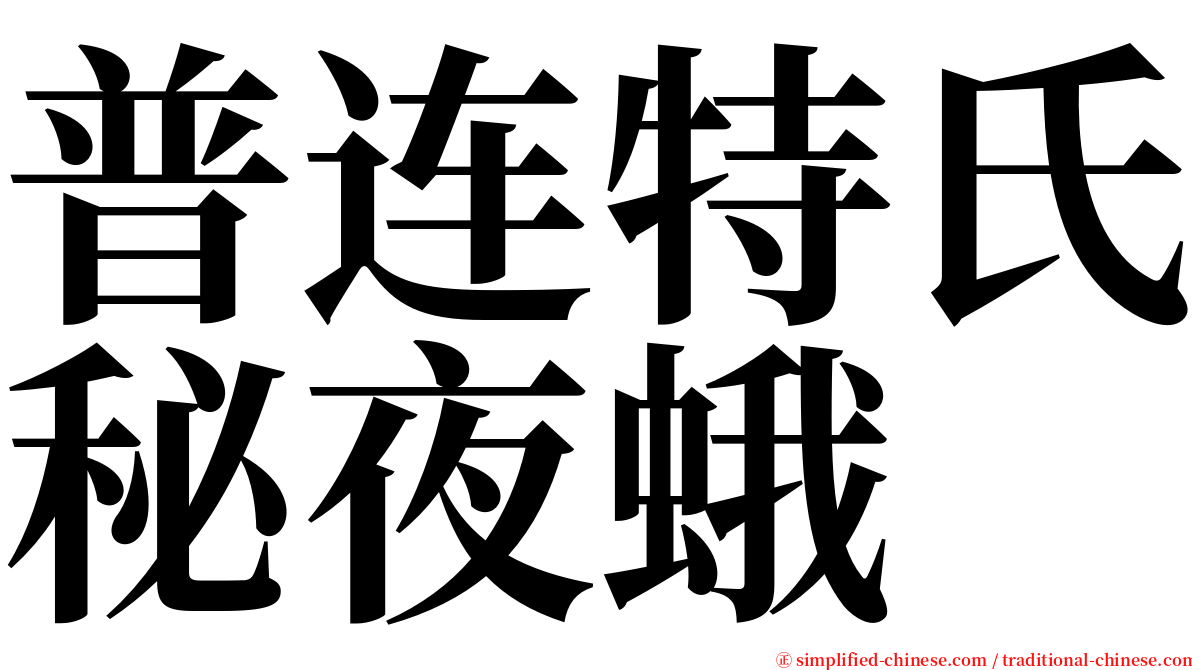 普连特氏秘夜蛾 serif font