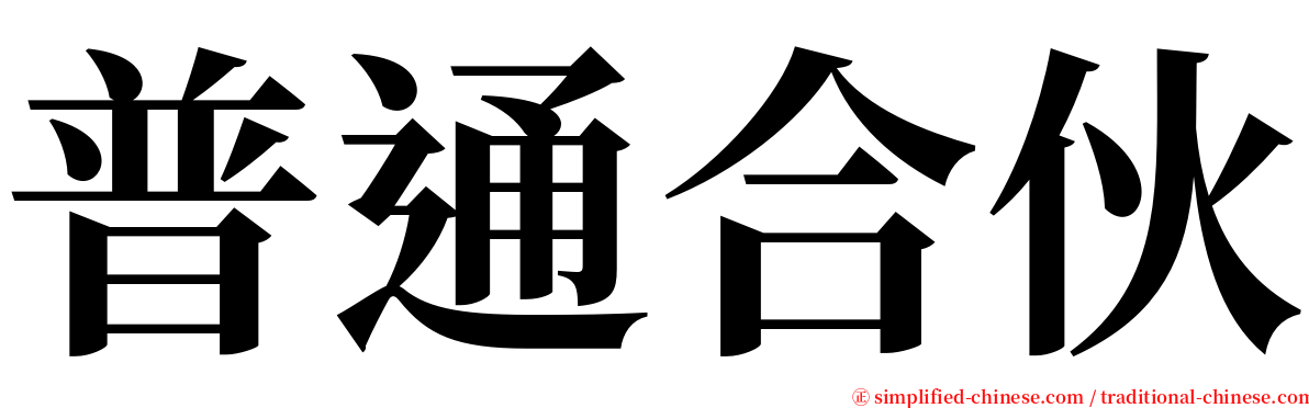 普通合伙 serif font