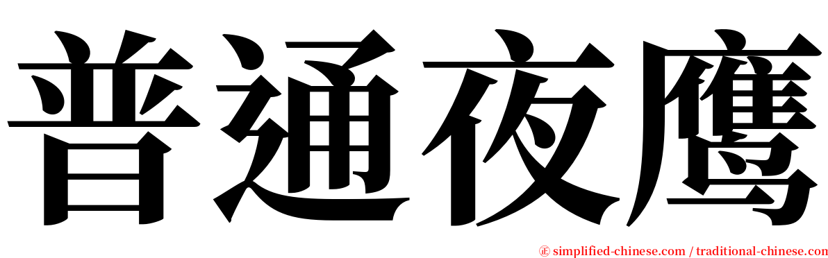 普通夜鹰 serif font