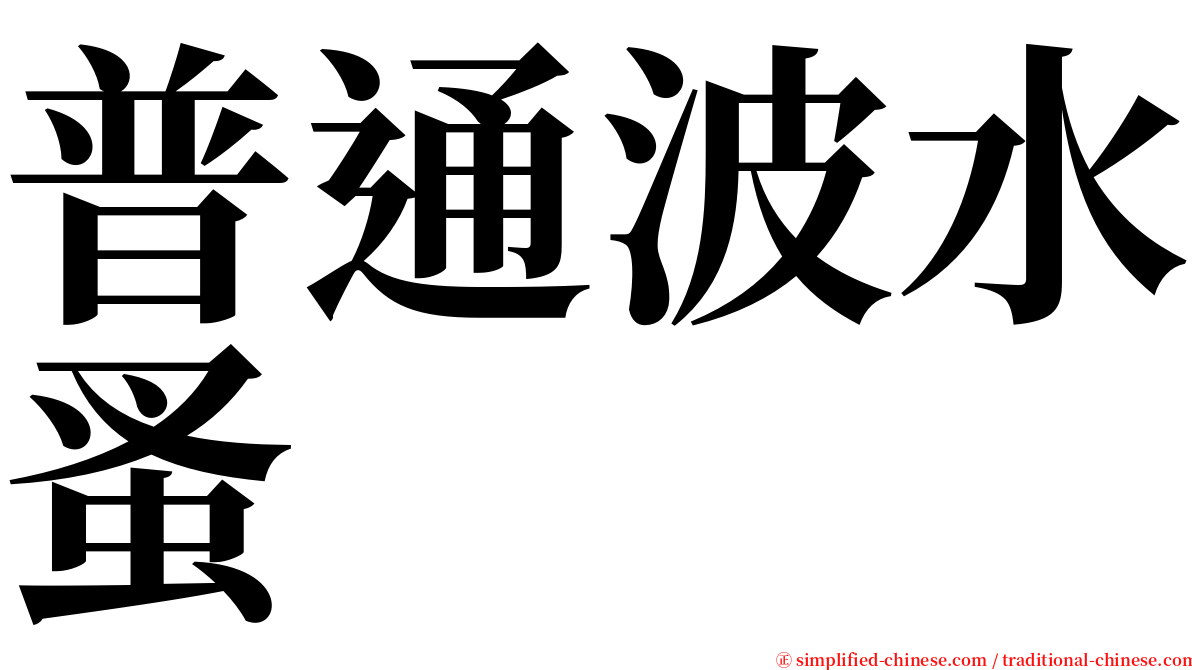 普通波水蚤 serif font