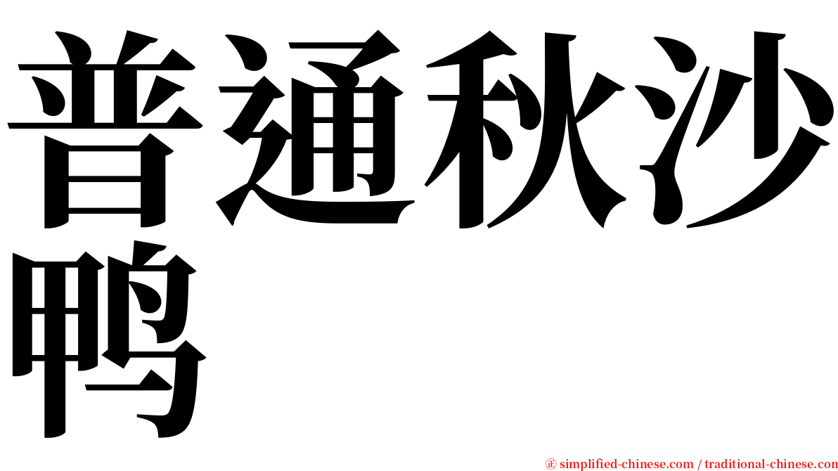 普通秋沙鸭 serif font