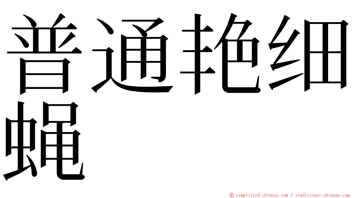 普通艳细蝇 ming font