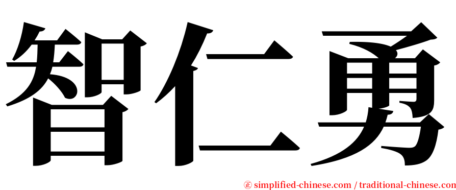 智仁勇 serif font