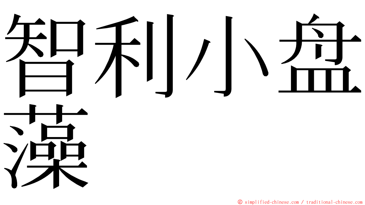 智利小盘藻 ming font