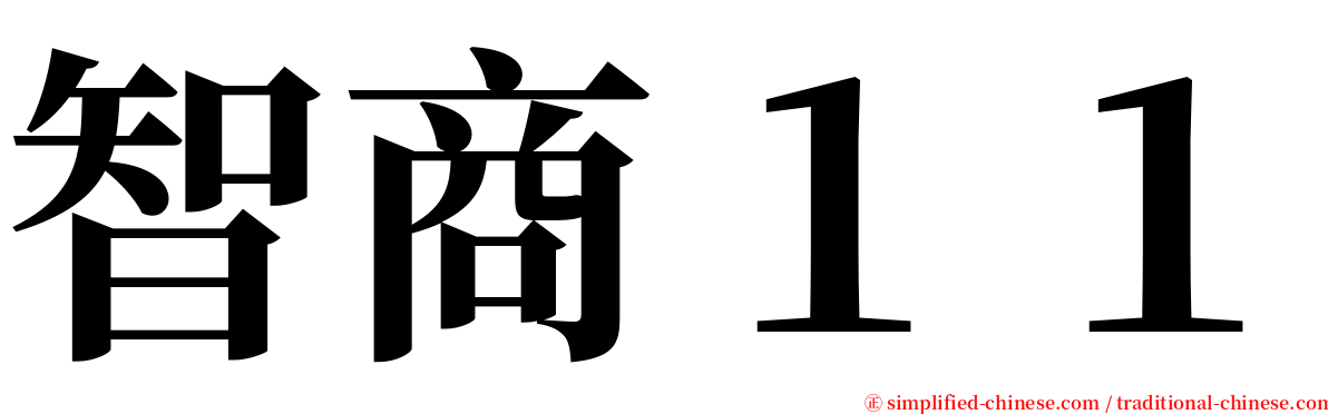 智商１１ serif font