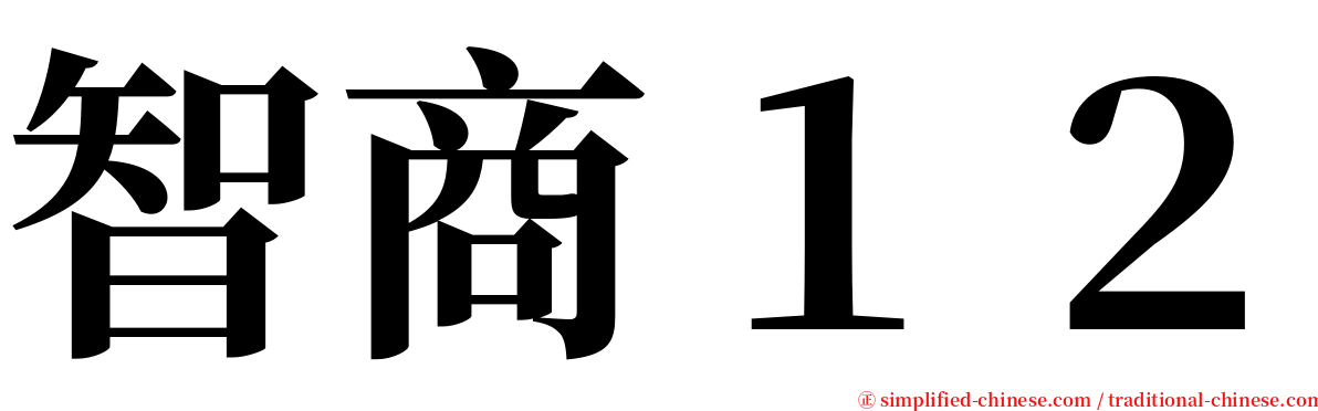 智商１２ serif font