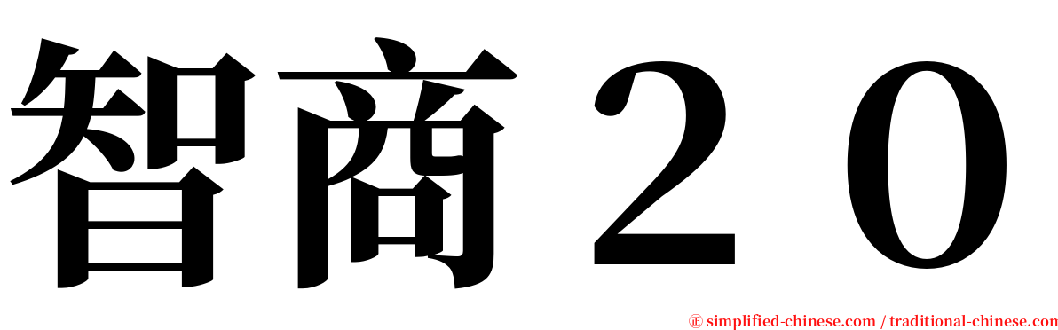 智商２０ serif font