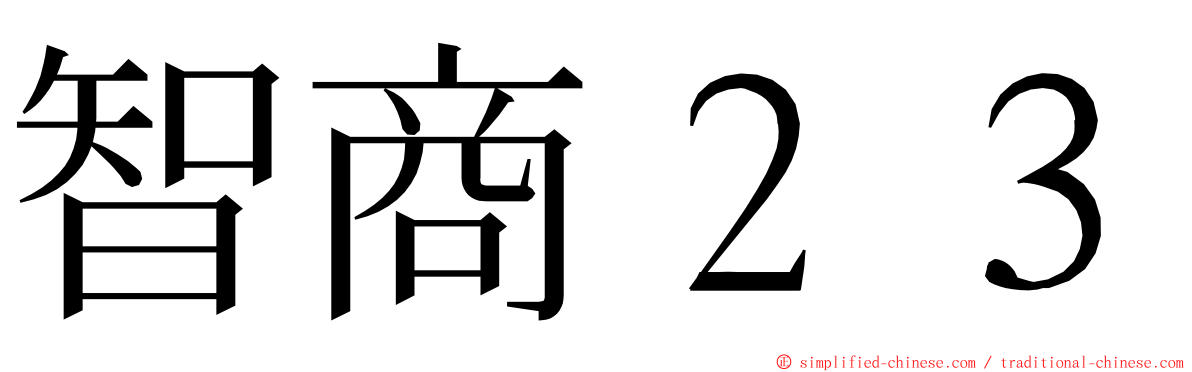 智商２３ ming font