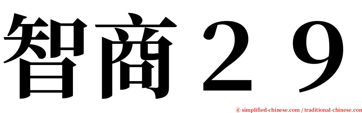 智商２９ serif font