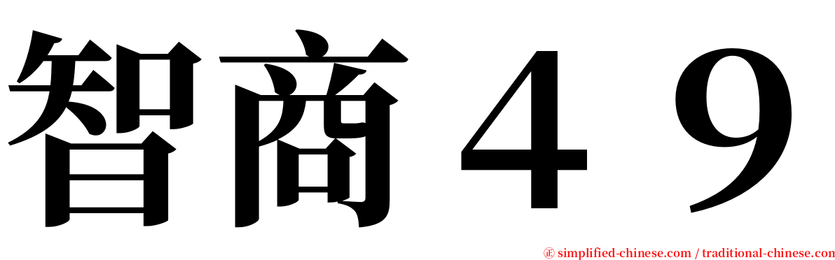 智商４９ serif font