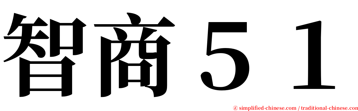 智商５１ serif font