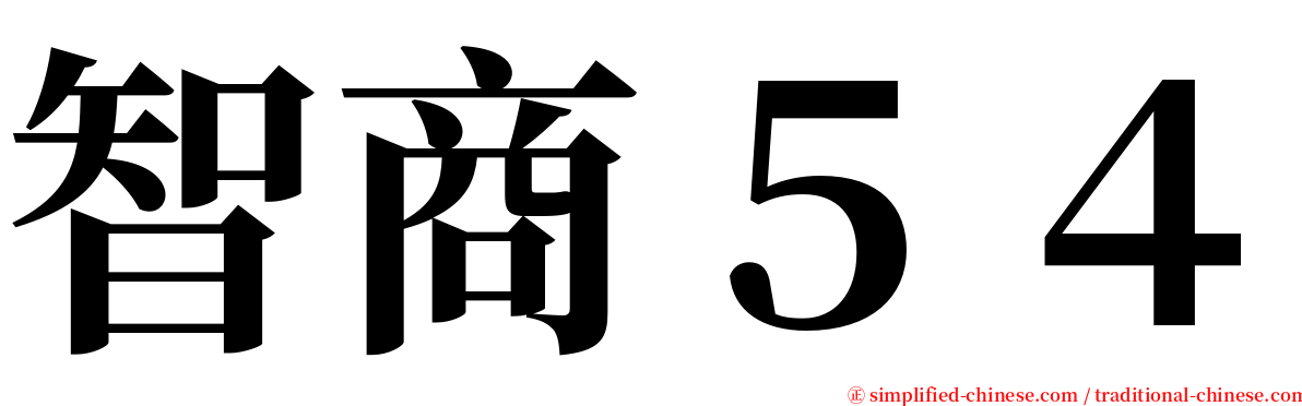 智商５４ serif font