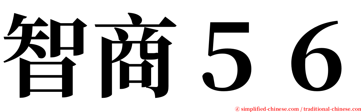 智商５６ serif font