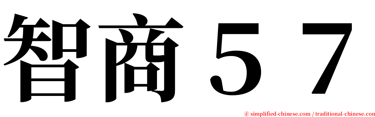 智商５７ serif font