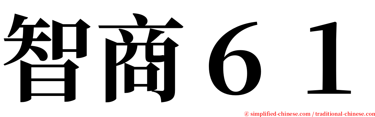 智商６１ serif font