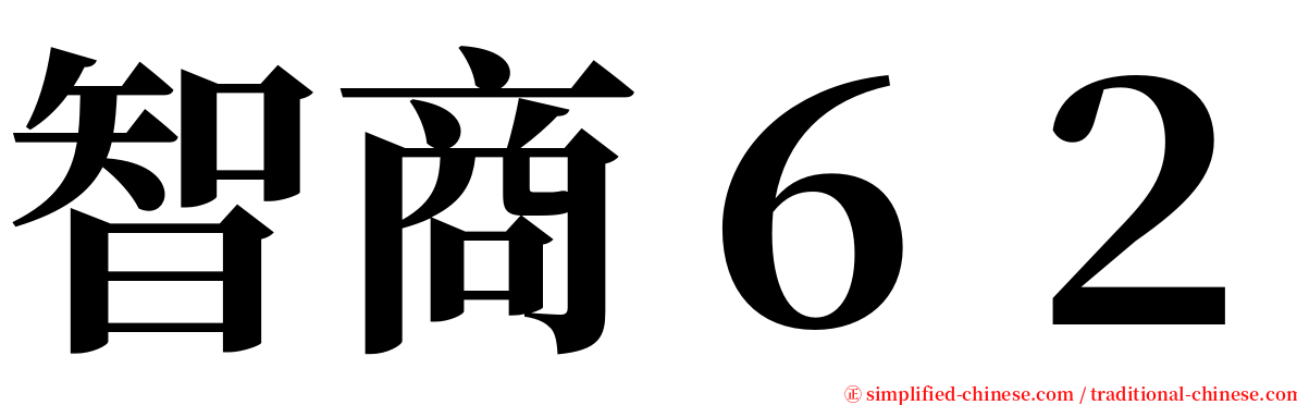 智商６２ serif font