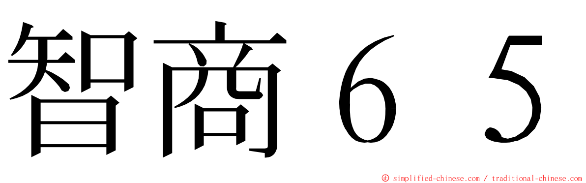 智商６５ ming font