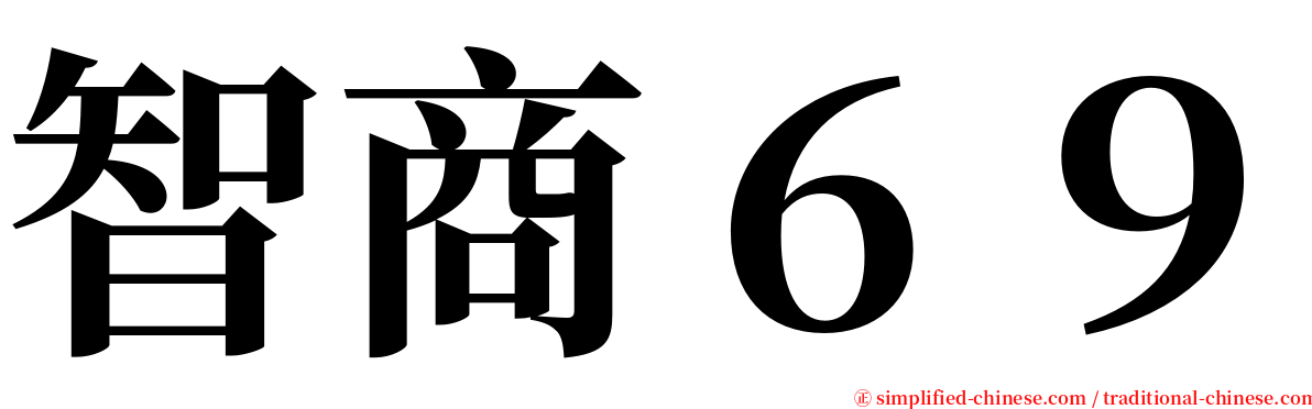 智商６９ serif font